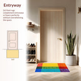 Ultra Soft Area Rug, Non Slip, Stain Resistant, Washable Area Rugs for Living Room, Bedroom, Machine Washable Pastel Girls Bedroom Rug(Orange)