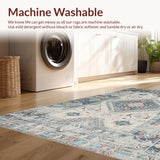 Ultra Soft Area Rug, Non Slip, Stain Resistant, Washable Area Rugs for Living Room, Bedroom, Eclectic Geometric Textured Motif(Gray)
