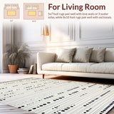 Ultra Soft Area Rug, Non Slip, Stain Resistant, Washable Area Rugs for Living Room, Bedroom, Rustic Textured Dot Composition(Black)