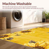 Ultra Soft Area Rug, Non Slip, Stain Resistant, Washable Area Rugs for Living Room, Bedroom, Vibrant Nature-Inspired Design Theme(Yellow)