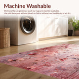 Ultra Soft Area Rug, Non Slip, Stain Resistant, Washable Area Rugs for Living Room, Bedroom, Roseate Bloom Carpet Mauve Floral Whisper Rug Soft Accent(Pink)