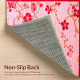 Ultra Soft Area Rug, Non Slip, Stain Resistant, Washable Area Rugs for Living Room, Bedroom, Radiant Cheerful Flower Pattern(Pink)