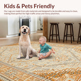 Ultra Soft Area Rug, Non Slip, Stain Resistant, Washable Area Rugs for Living Room, Bedroom, Contemporary Sand Minimalist Home Office Wool Rug(Beige)