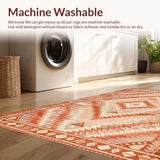 Ultra Soft Area Rug, Non Slip, Stain Resistant, Washable Area Rugs for Living Room, Bedroom, Contemporary Diamond Pattern Fusion(Red)