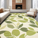 Ultra Soft Area Rug, Non Slip, Stain Resistant, Washable Area Rugs for Living Room, Bedroom, Fresh Tropical Greenery Theme(Beige)