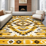 Ultra Soft Area Rug, Non Slip, Stain Resistant, Washable Area Rugs for Living Room, Bedroom, Artistic Cream and Yellow Motif(Yellow)