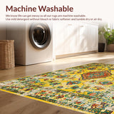 Ultra Soft Area Rug, Non Slip, Stain Resistant, Washable Area Rugs for Living Room, Bedroom, Stylish Warm Color Palette Design(Yellow)