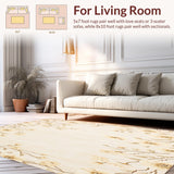 Ultra Soft Area Rug, Non Slip, Stain Resistant, Washable Area Rugs for Living Room, Bedroom, Understated Beige Showcasing an Abstract Floral Design for Subtle Style(Beige)