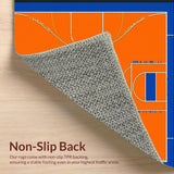 Ultra Soft Area Rug, Non Slip, Stain Resistant, Washable Area Rugs for Living Room, Bedroom, Vibrant Basketball Court Motif(Orange)