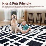 Chic Black And White Striped Area For Modern Decor Enthusiasts(Beige)