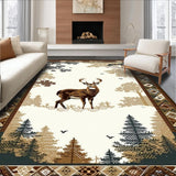 Ultra Soft Area Rug, Non Slip, Stain Resistant, Washable Area Rugs for Living Room, Bedroom, Serene Neutral Wildlife Aesthetic(Beige)