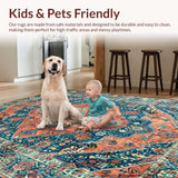 Ultra Soft Area Rug, Non Slip, Stain Resistant, Washable Area Rugs for Living Room, Bedroom, Rustic Coastal Inspired Design(Orange)