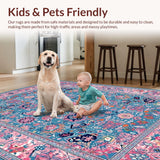 Ultra Soft Area Rug, Non Slip, Stain Resistant, Washable Area Rugs for Living Room, Bedroom, Timeless Vibrant Lattice Composition(Blue)