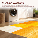 Ultra Soft Area Rug, Non Slip, Stain Resistant, Washable Area Rugs for Living Room, Bedroom, Yellow and Orange Abstract Art(Yellow)
