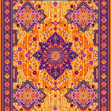 Ultra Soft Area Rug, Non Slip, Stain Resistant, Washable Area Rugs for Living Room, Bedroom, Playful Bright Patterned Bliss(Orange)