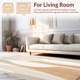 Ultra Soft Area Rug, Non Slip, Stain Resistant, Washable Area Rugs for Living Room, Bedroom, Chic Area Modern Reflection Collection Stylish Minimalist Motifs(Beige)