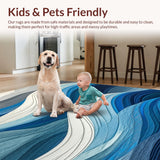 Ultra Soft Area Rug, Non Slip, Stain Resistant, Washable Area Rugs for Living Room, Bedroom, Soft Contemporary Grey Blue Dining Room Carpet(Gray)