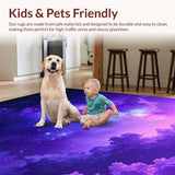 Ultra Soft Area Rug, Non Slip, Stain Resistant, Washable Area Rugs for Living Room, Bedroom, Mystical Stellar Gradient Design(Purple)