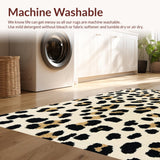 Ultra Soft Area Rug, Non Slip, Stain Resistant, Washable Area Rugs for Living Room, Bedroom, Cheetah Border Neutral Living Room Area Rug(Beige)