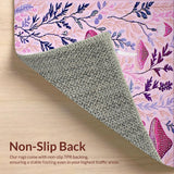 Ultra Soft Area Rug, Non Slip, Stain Resistant, Washable Area Rugs for Living Room, Bedroom, Charming Nature-Inspired Soft Textures(Pink)