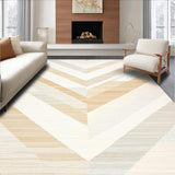 Luxurious Chevron Hallway Runner with Sophisticated Motif(Beige)