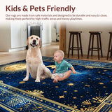 Ultra Soft Area Rug, Non Slip, Stain Resistant, Washable Area Rugs for Living Room, Bedroom, Artistic Cosmic Fantasy Representation(Blue)