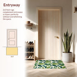 Ultra Soft Area Rug, Non Slip, Stain Resistant, Washable Area Rugs for Living Room, Bedroom, Serene Nature-Inspired Bath Accessory(Green)