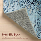 Ultra Soft Area Rug, Non Slip, Stain Resistant, Washable Area Rugs for Living Room, Bedroom, Rustic Blue Tiled Motif(Blue)