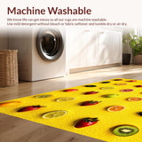 Ultra Soft Area Rug, Non Slip, Stain Resistant, Washable Area Rugs for Living Room, Bedroom, Yellow Fruit-Themed Bedroom Water Absorbent Mat(Yellow)