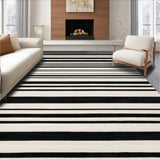 Ultra Soft Area Rug, Non Slip, Stain Resistant, Washable Area Rugs for Living Room, Bedroom, Entrance Rug Versatile Black & White(Black)