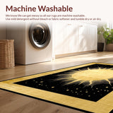 Ultra Soft Area Rug, Non Slip, Stain Resistant, Washable Area Rugs for Living Room, Bedroom, Contemporary Radiant Sunshine Artwork(Gold)