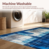 Ultra Soft Area Rug, Non Slip, Stain Resistant, Washable Area Rugs for Living Room, Bedroom, Refined Abstract Oceanic Influence(Blue)