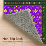 Ultra Soft Area Rug, Non Slip, Stain Resistant, Washable Area Rugs for Living Room, Bedroom, Chic Green Medallion Design(Purple)