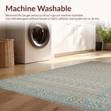 Transitional Blue Medallion Design(Beige)