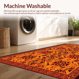 Ultra Soft Area Rug, Non Slip, Stain Resistant, Washable Area Rugs for Living Room, Bedroom, Contemporary Graphic Wildlife Art(Orange)