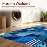 Ultra Soft Area Rug, Non Slip, Stain Resistant, Washable Area Rugs for Living Room, Bedroom, Hawaiian Style Poolside Outdoor Carpet(Blue)