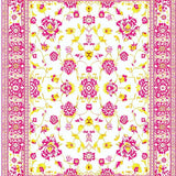 Ultra Soft Area Rug, Non Slip, Stain Resistant, Washable Area Rugs for Living Room, Bedroom, Chic Floral Vintage Elegance(White)