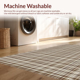 Ultra Soft Area Rug, Non Slip, Stain Resistant, Washable Area Rugs for Living Room, Bedroom, Sophisticated Vintage Checkered Appeal(Brown)