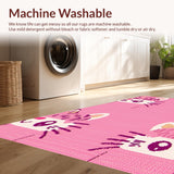 Ultra Soft Area Rug, Non Slip, Stain Resistant, Washable Area Rugs for Living Room, Bedroom, Adorable Plush Animal Shape Design(Pink)