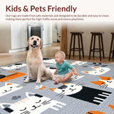 Ultra Soft Area Rug, Non Slip, Stain Resistant, Washable Area Rugs for Living Room, Bedroom, Contemporary Fun Animal Motif(Gray)