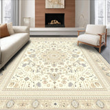 Beige Indoor Elegant Geometric Medallion(Beige)