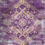 Ultra Soft Area Rug, Non Slip, Stain Resistant, Washable Area Rugs for Living Room, Bedroom, Transitional Luxe Patterned Charm(Purple)