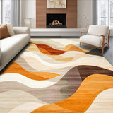 Artisan Cascade with Flowing Beige and Brown Waves Orange Highlights(Beige)