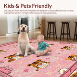 Ultra Soft Area Rug, Non Slip, Stain Resistant, Washable Area Rugs for Living Room, Bedroom, Whimsical Soft Pastel Decor(Pink)