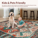 Distinctive Teal and Rust Motif(Red)