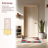 Ultra Soft Area Rug, Non Slip, Stain Resistant, Washable Area Rugs for Living Room, Bedroom, Botanical Garden Fade Resistant Area With Textured Floral(Beige)