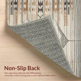 Ultra Soft Area Rug, Non Slip, Stain Resistant, Washable Area Rugs for Living Room, Bedroom, Artful Distressed Lattice Arrangement(Beige)