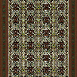 Ultra Soft Area Rug, Non Slip, Stain Resistant, Washable Area Rugs for Living Room, Bedroom, Deep Brown and Olive Green Abstract with Floral Geometric Designs(Green)