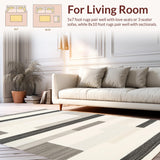 Ultra Soft Area Rug, Non Slip, Stain Resistant, Washable Area Rugs for Living Room, Bedroom, Chic Modern Arch Geometry(Gray)