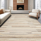 Ultra Soft Area Rug, Non Slip, Stain Resistant, Washable Area Rugs for Living Room, Bedroom, Boho Chic Round Braided Area Neutral Tones Woven(Beige)